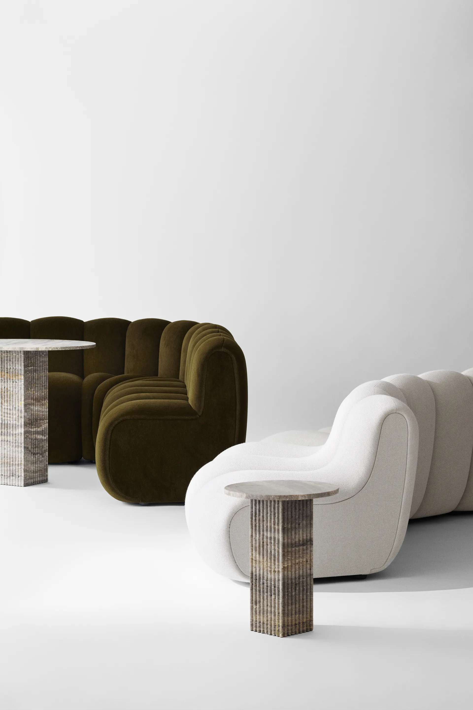 Soho πλαϊνό τραπέζι, Ασημί τραβερτίνη, Ø40x50 εκ. NORR11