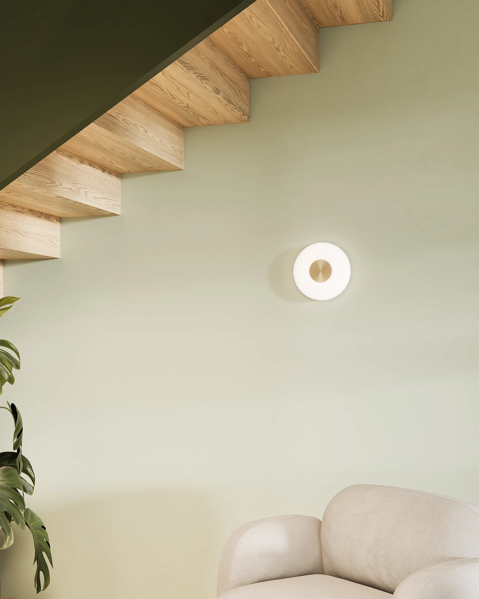 Glint απλίκα τοίχου Ø25 εκ., Οπάλ γυαλί λευκό Northern