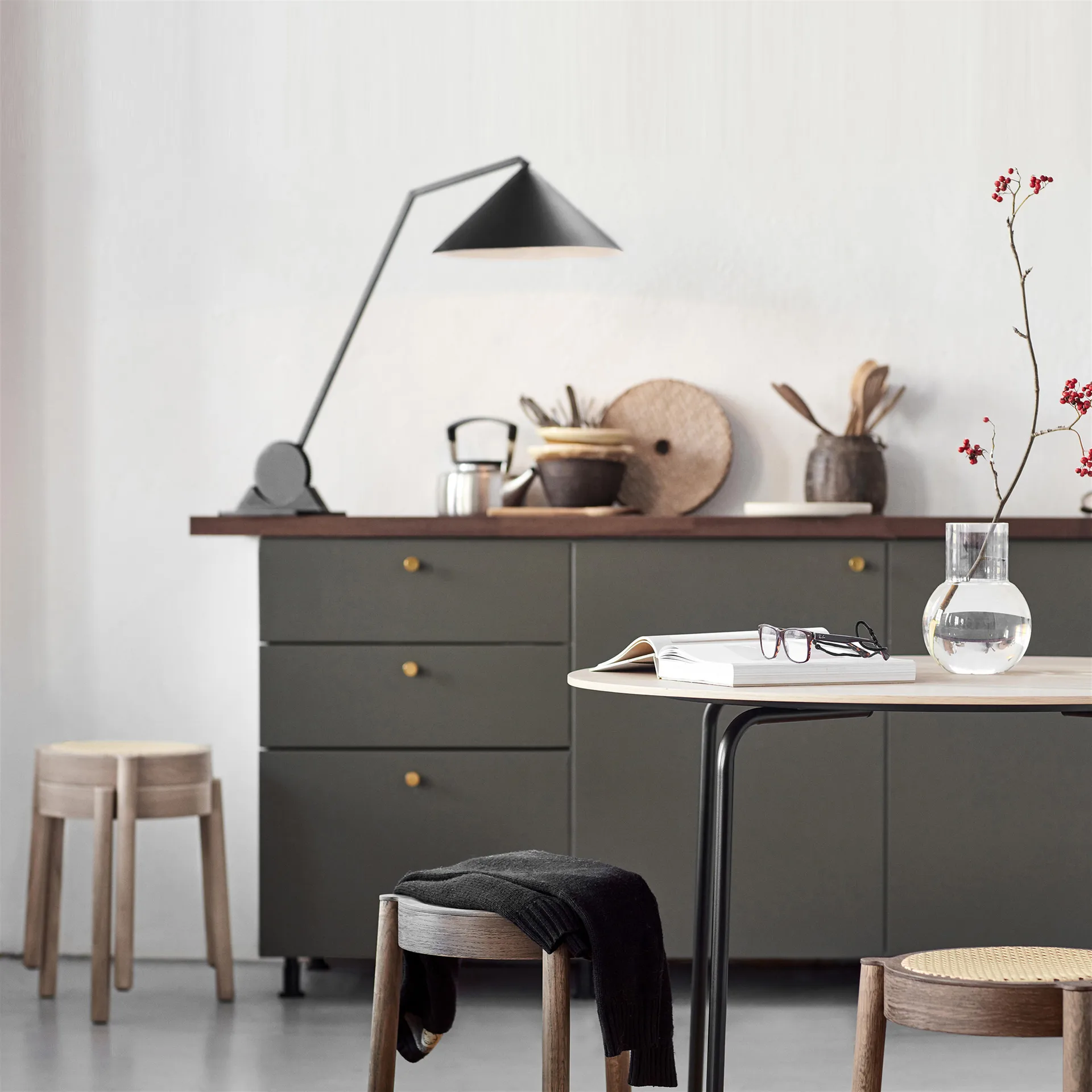 Pal σκαμπό με ψάθα, Ανοιχτόχρωμη δρυς Northern