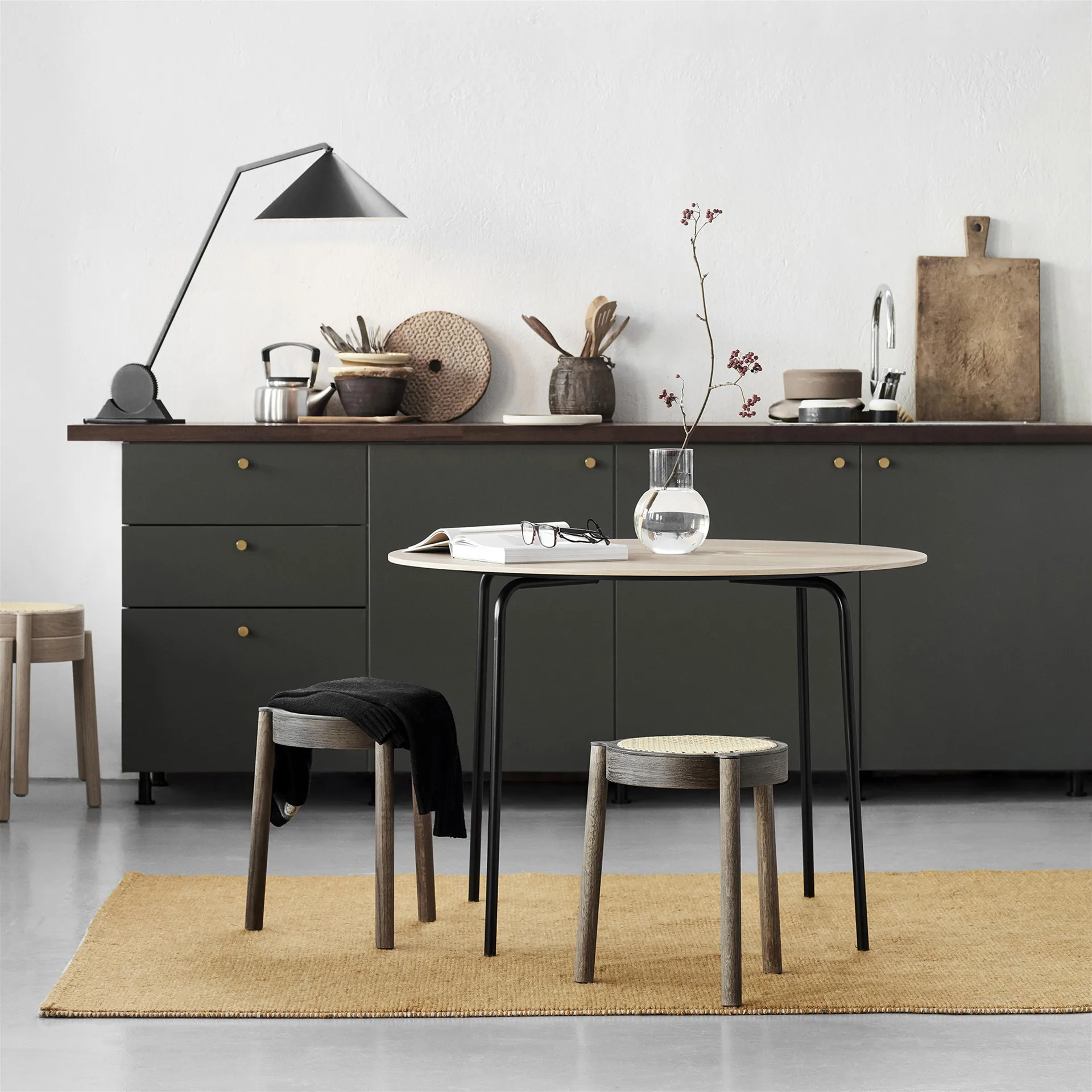 Pal σκαμπό με ψάθα, Ανοιχτόχρωμη δρυς Northern