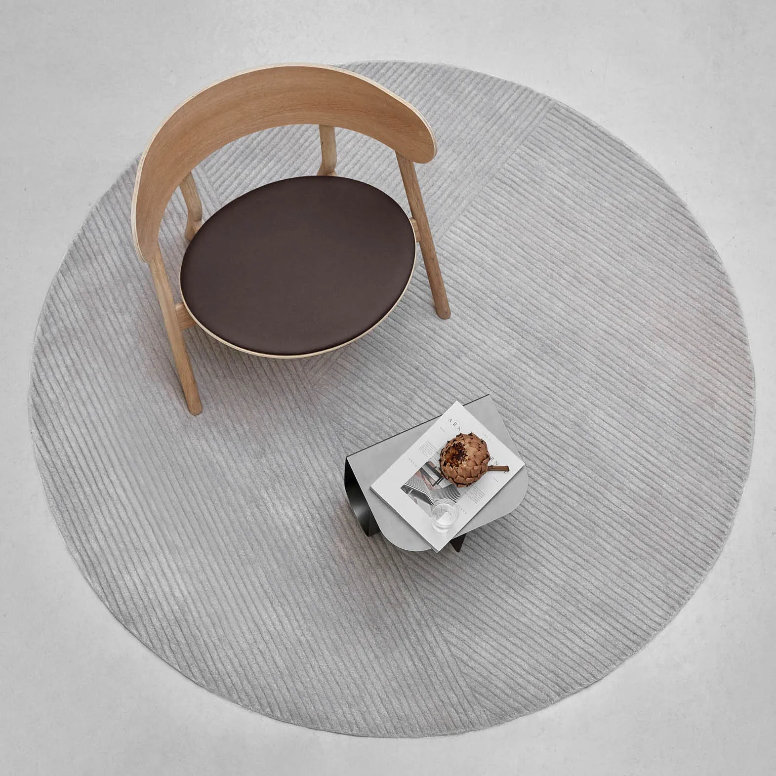 Row χαλί στρογγυλό Ø 200 cm., Light grey Northern