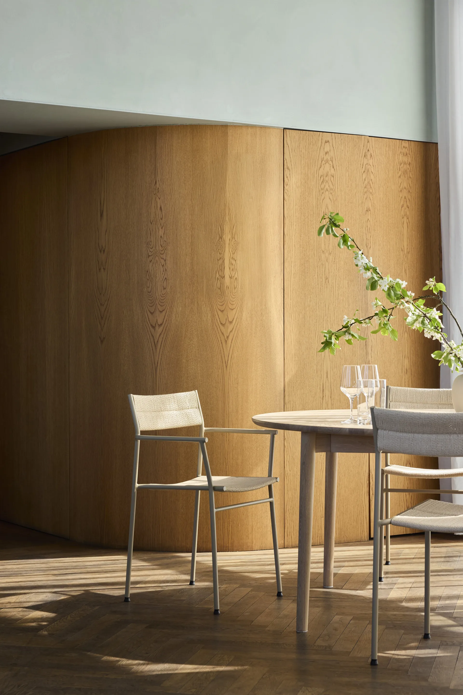 Vev καρέκλα, Grey beige-natural rope Northern