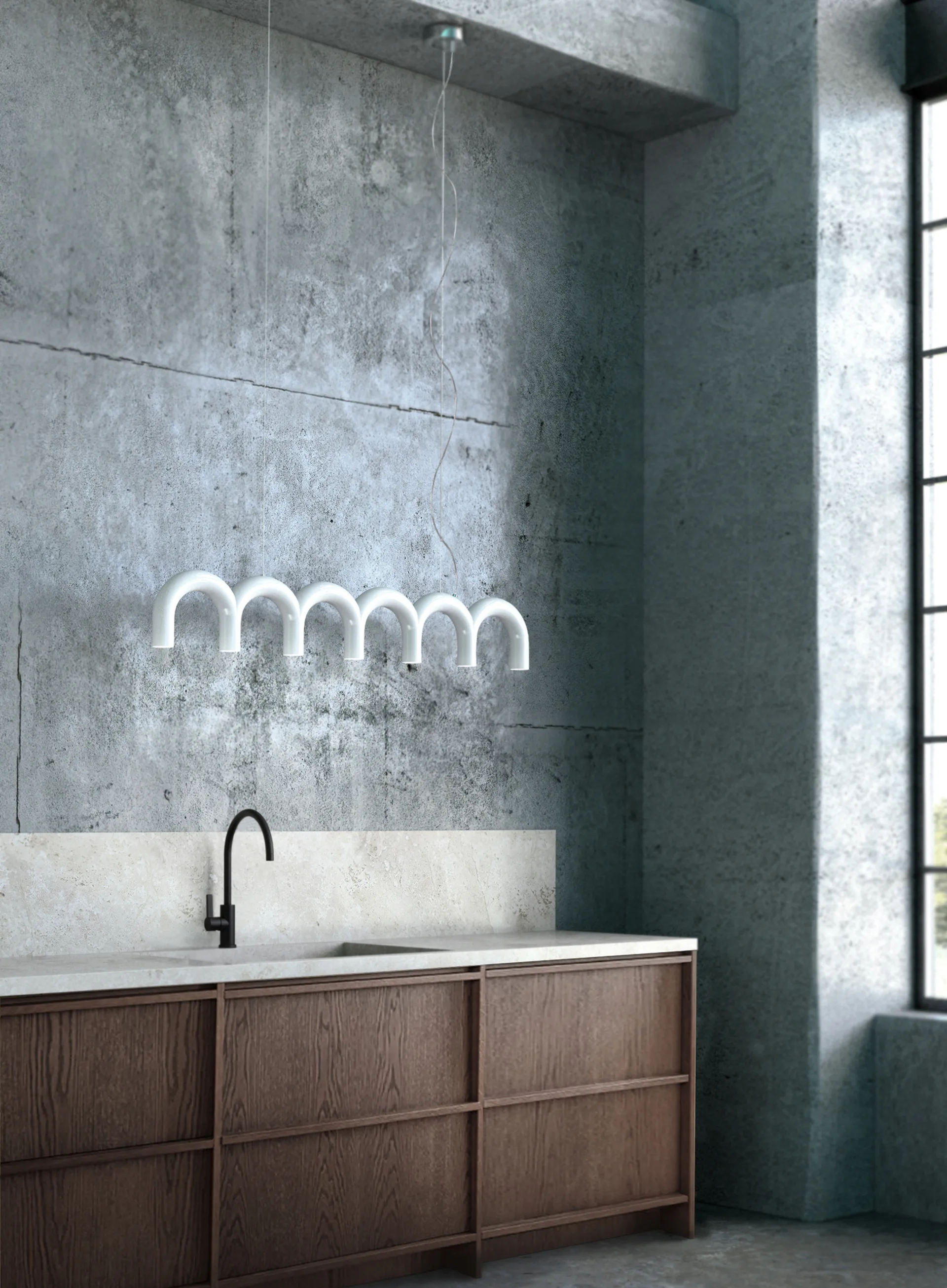 Κρεμαστό φωτιστικό Arch 125,6 cm, White Oblure