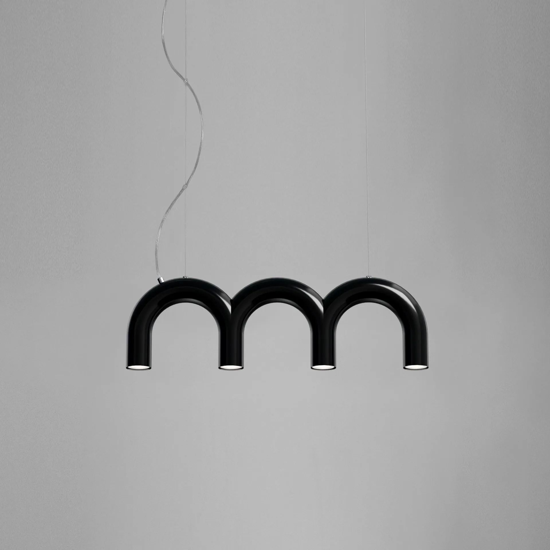 Arch triplette κρεμαστό φωτιστικό, Black, 65,6 εκ. Oblure