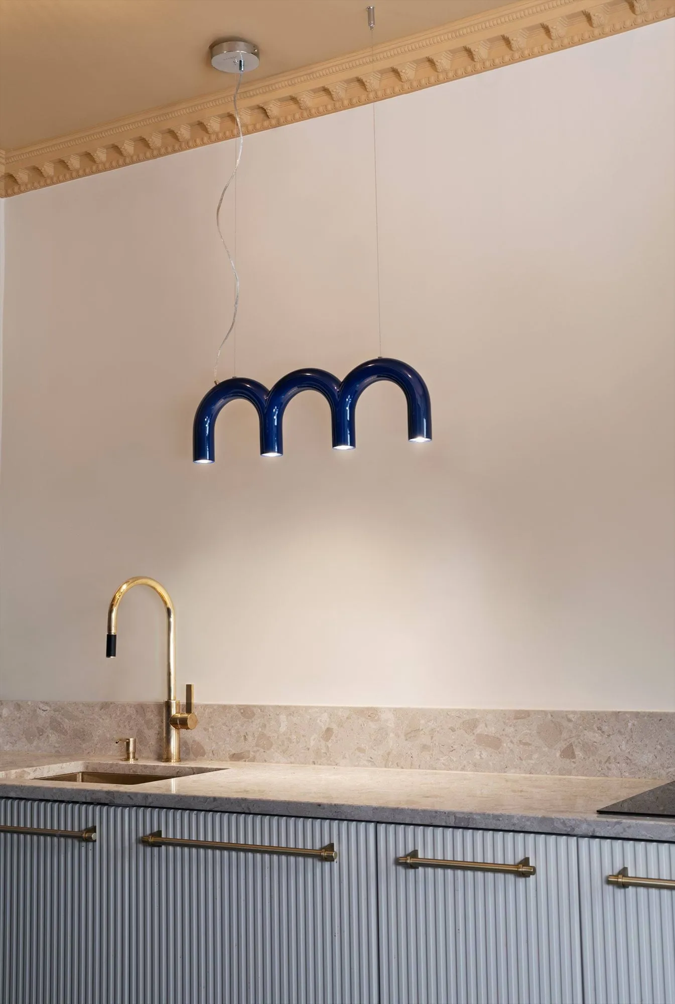 Arch triplette κρεμαστό φωτιστικό, Blue, 65,6 εκ. Oblure