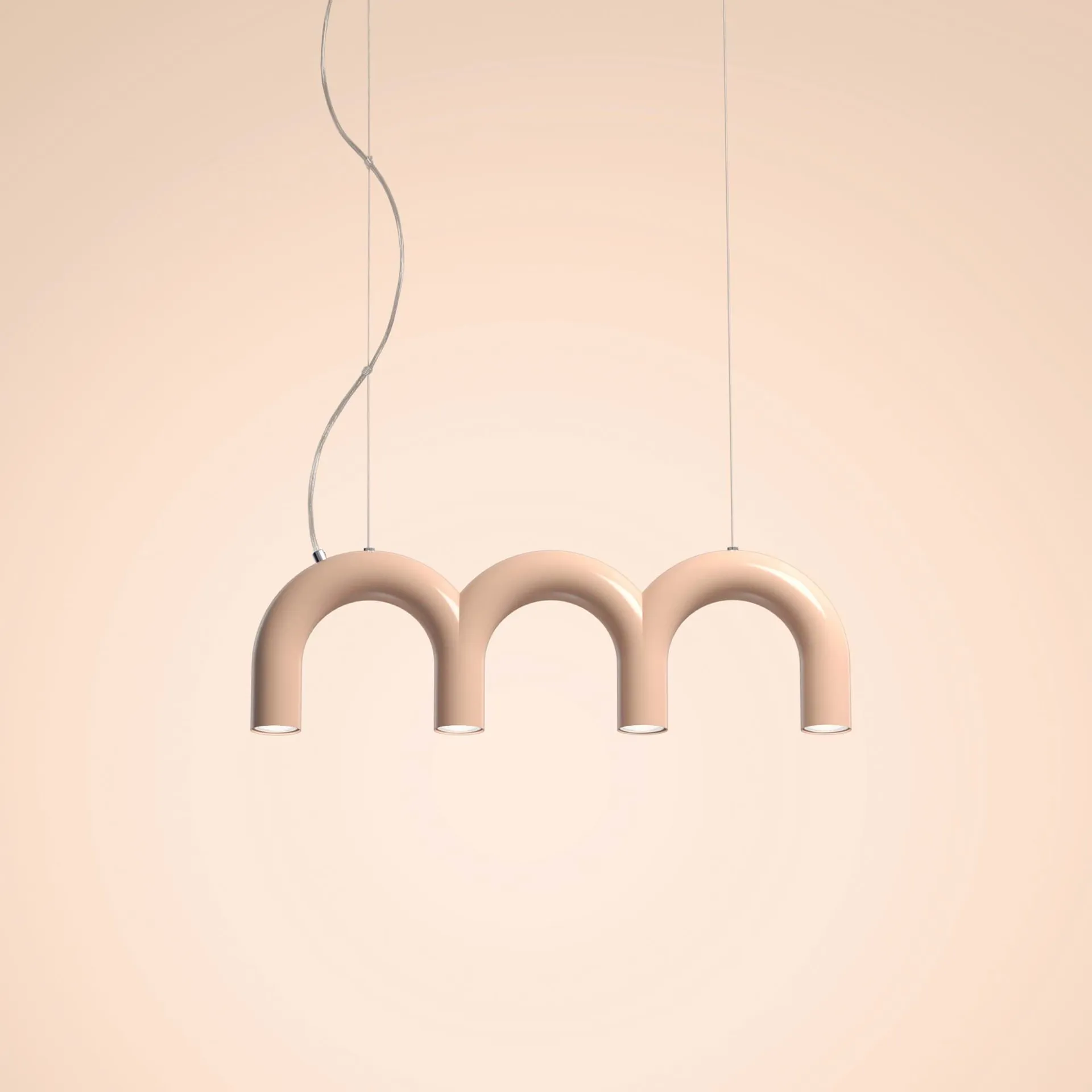 Arch triplette κρεμαστό φωτιστικό, Nude, 65,6 εκ. Oblure