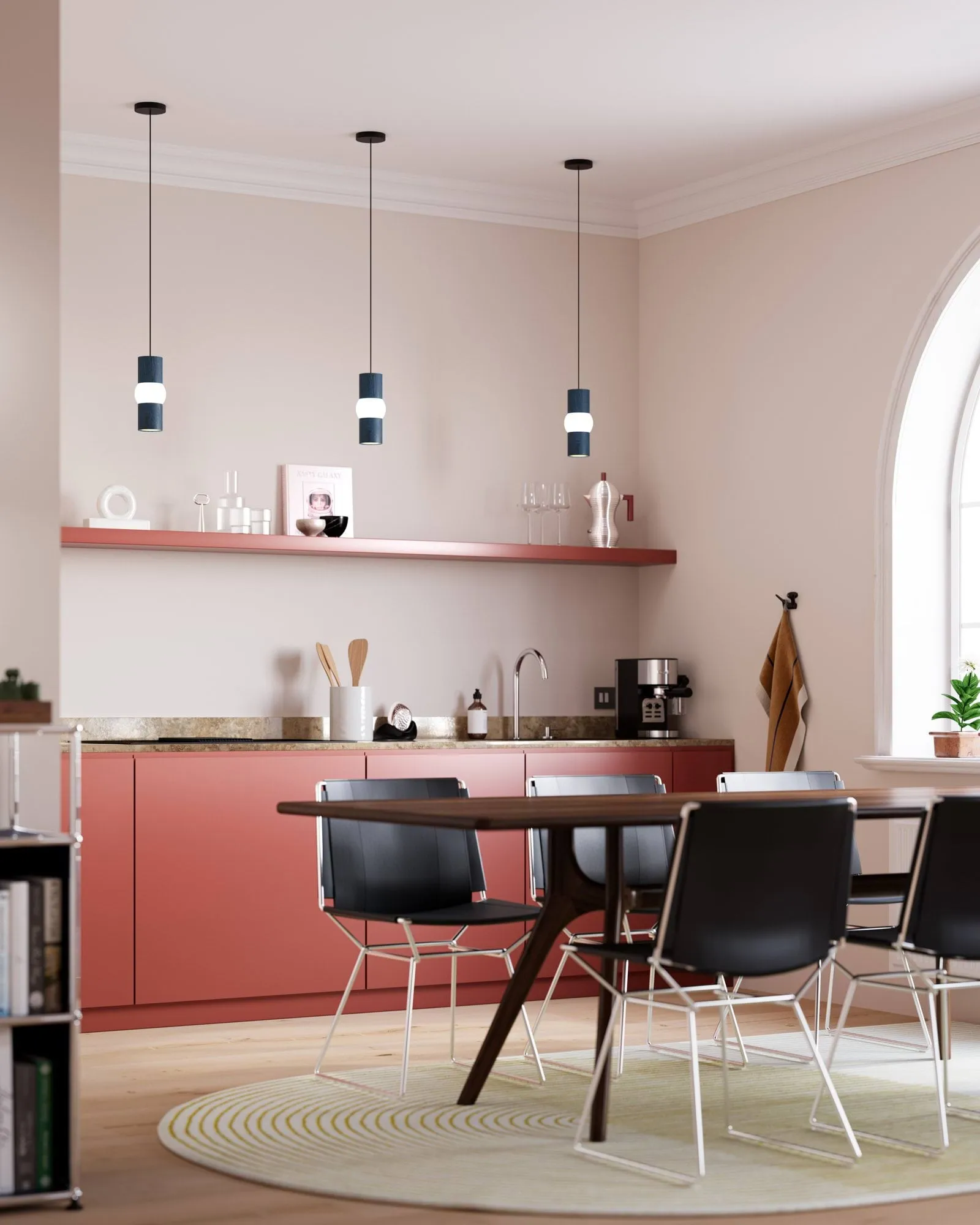 Lightbone κρεμαστό φωτιστικό, Μικρό 24 εκ., blue oak Oblure