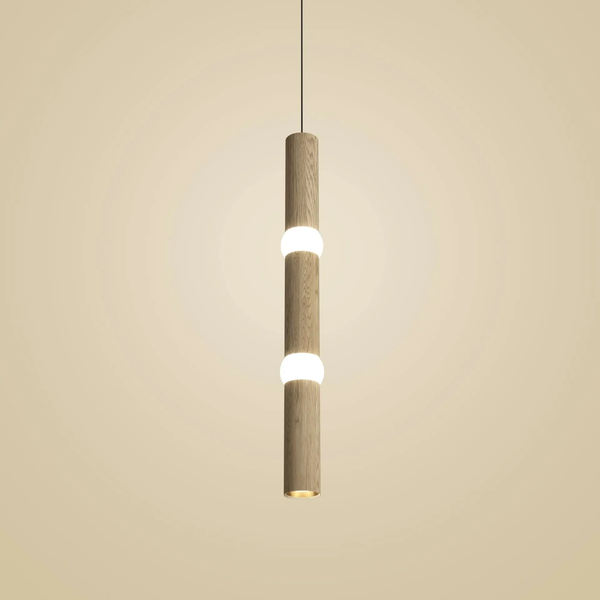Lightbone κρεμαστό φωτιστικό, Large 83,6 εκ., φυσική δρυς Oblure