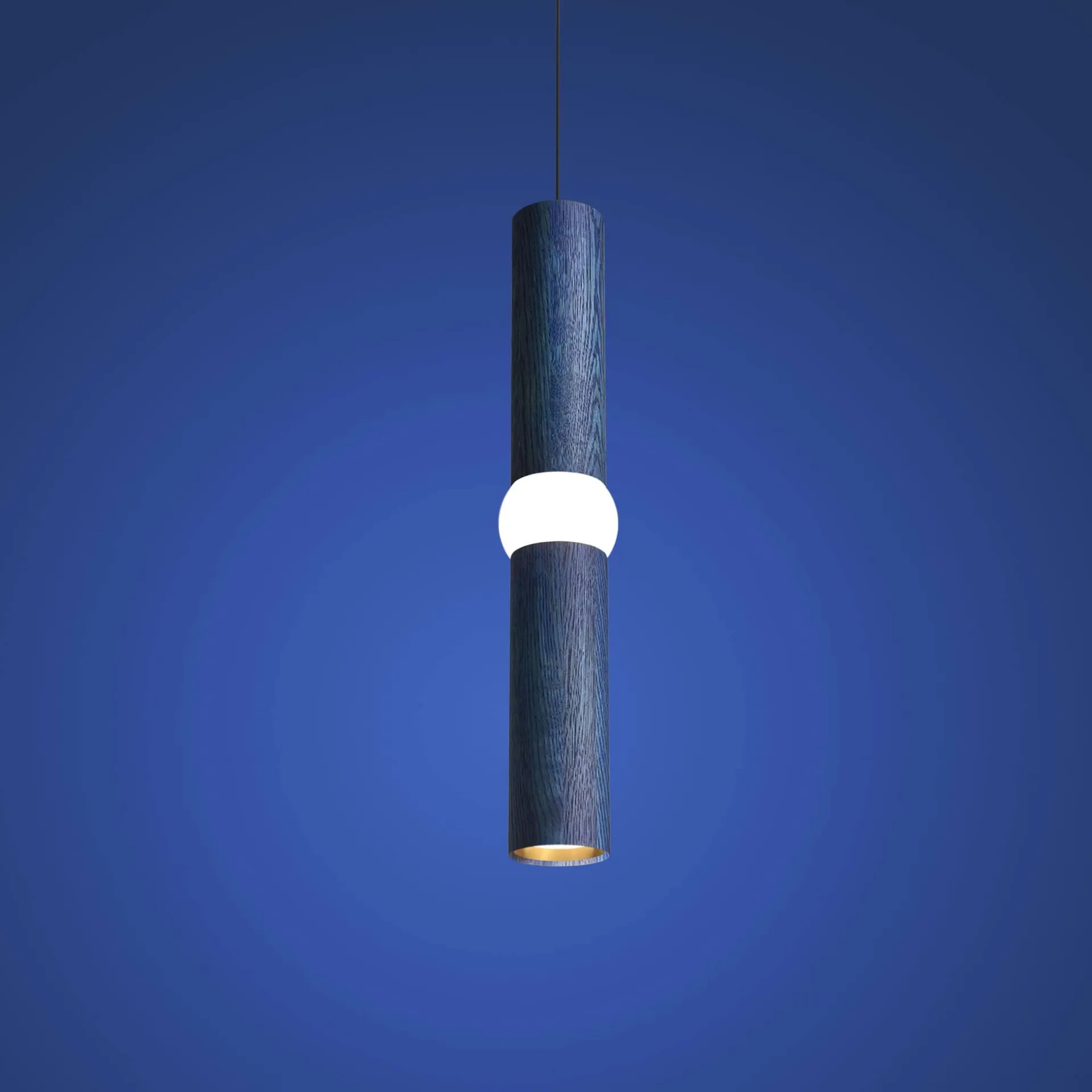 Lightbone κρεμαστό φωτιστικό, Medium 53,8 εκ., blue oak Oblure