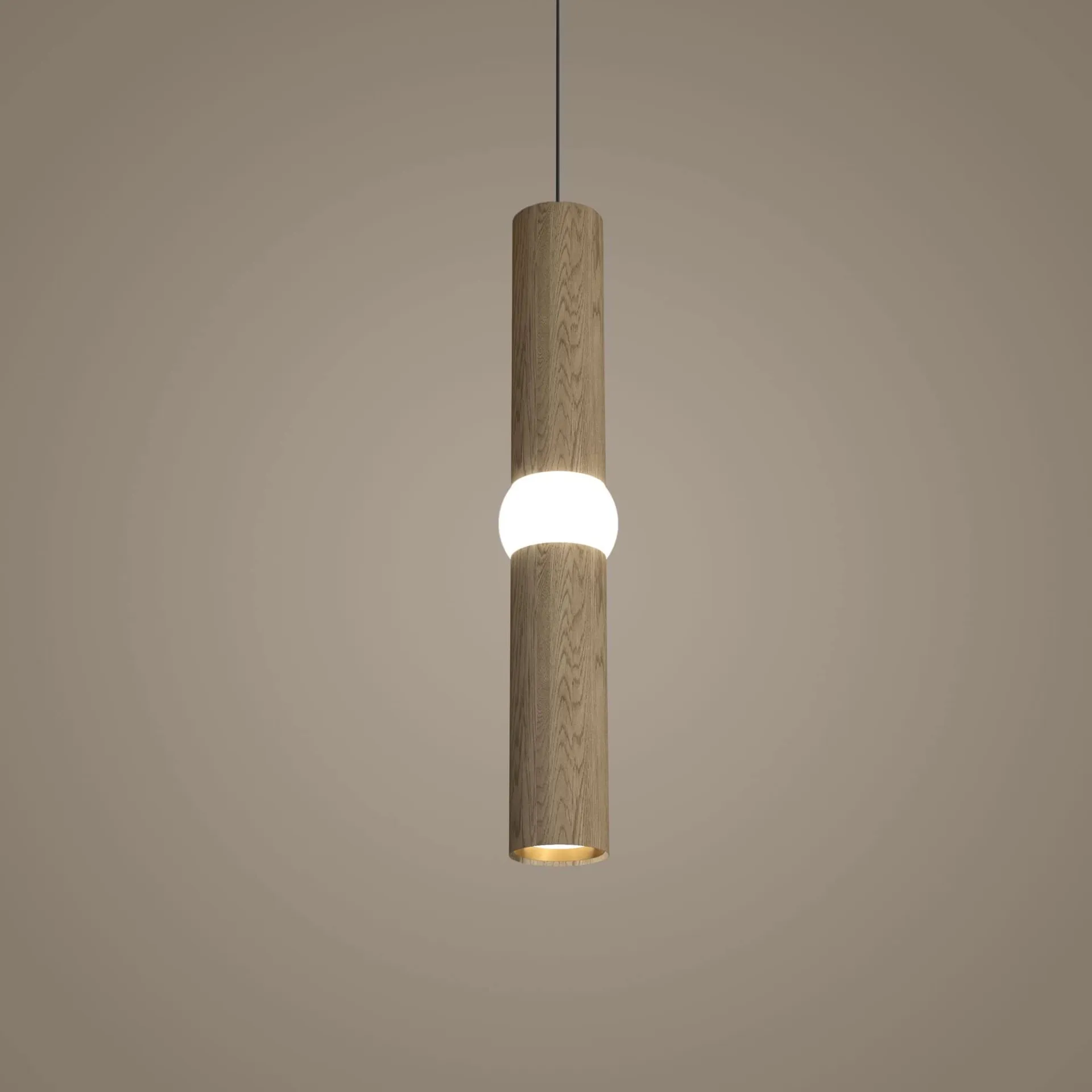 Lightbone κρεμαστό φωτιστικό, Medium 53,8 εκ., φυσική δρυς Oblure