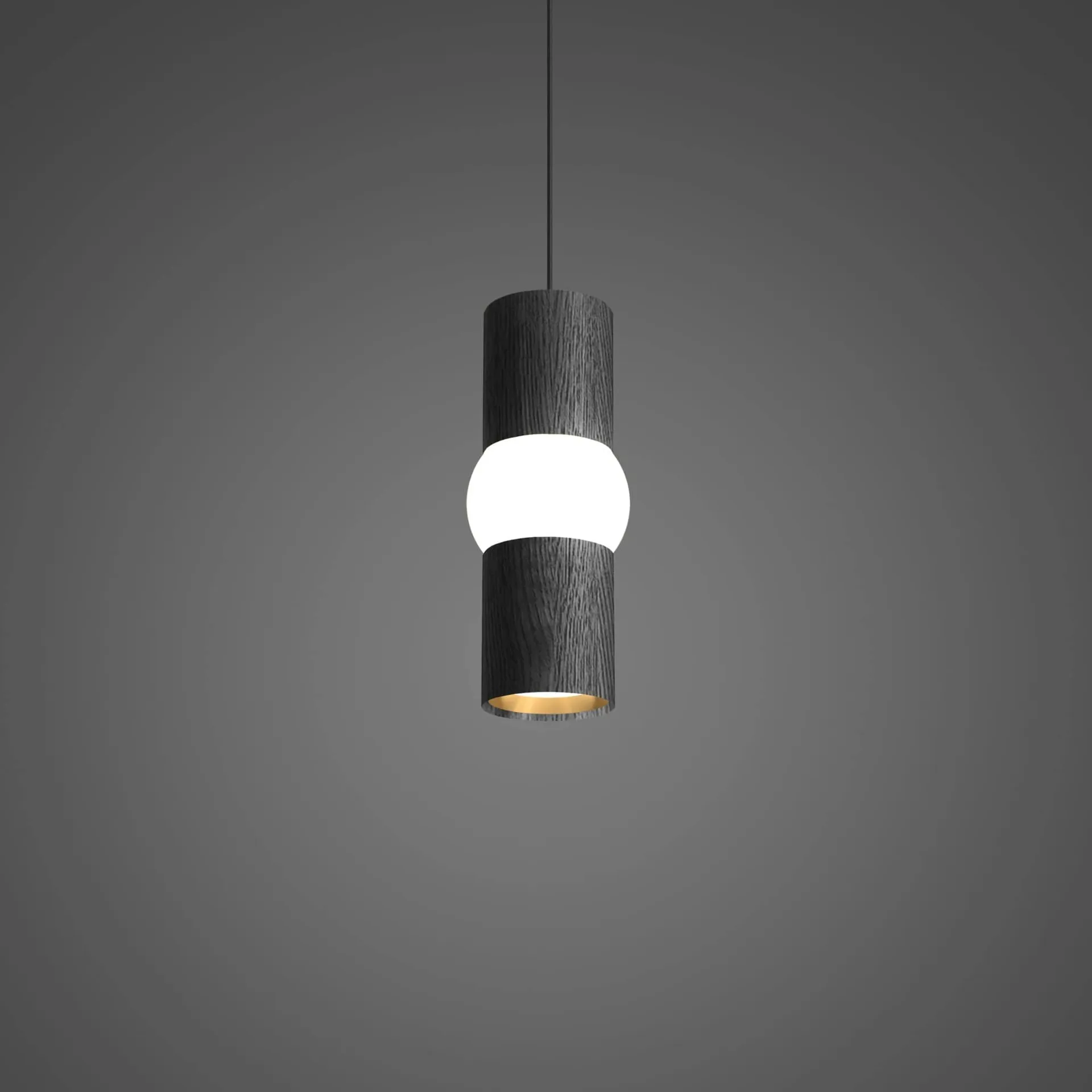 Lightbone κρεμαστό φωτιστικό, Small 24 εκ., μαύρη δρυς Oblure