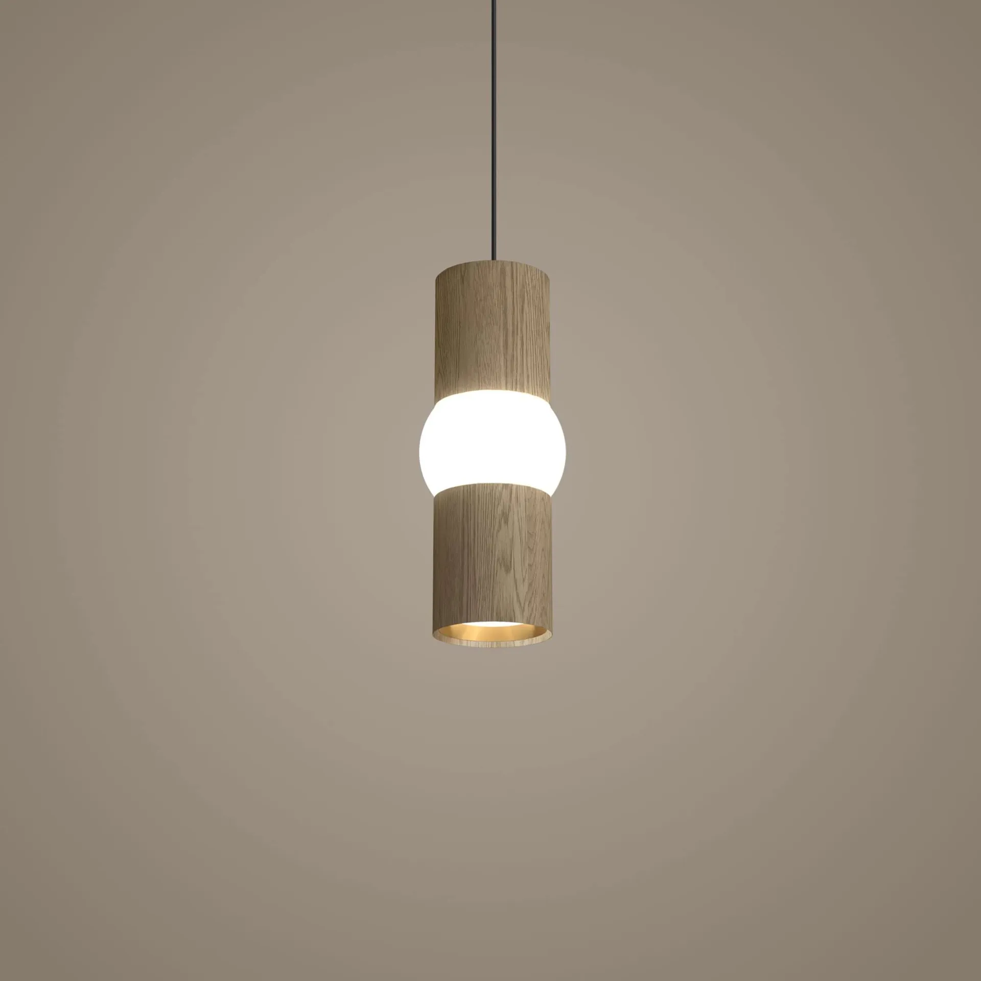 Lightbone κρεμαστό φωτιστικό, Small 24 εκ., φυσική δρυς Oblure