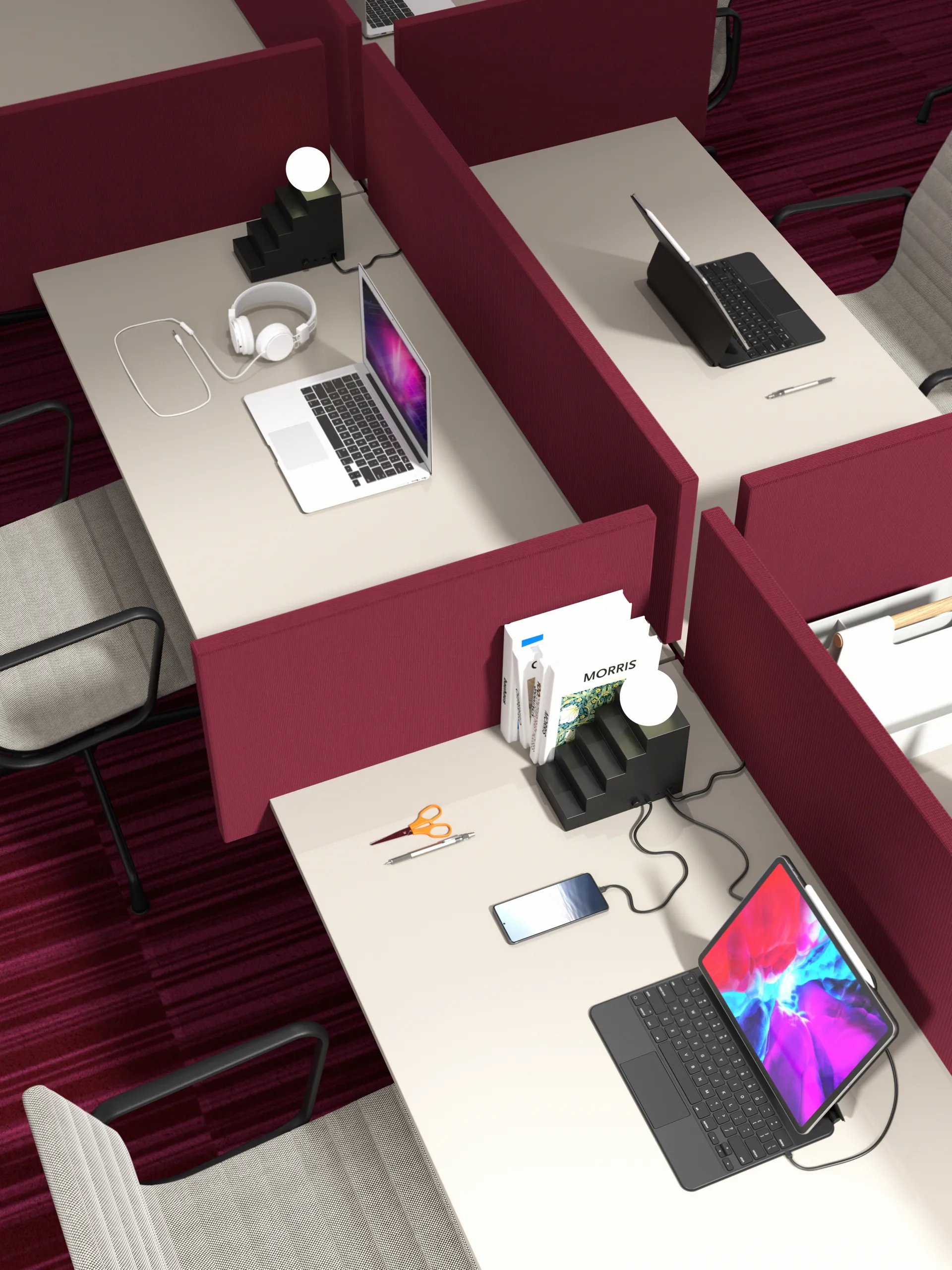 Επιτραπέζιο φωτιστικό Stair, Mωβ μαύρο Oblure