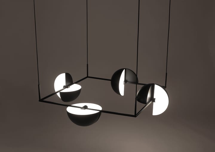 Κρεμαστό φωτιστικό Trapeze quartet, 113,5 x 113,5 εκ., Μαύρο Oblure