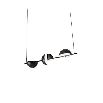Κρεμασ�τό φωτιστικό Trapeze triplet, 140 εκ. - Μαύρο - Oblure