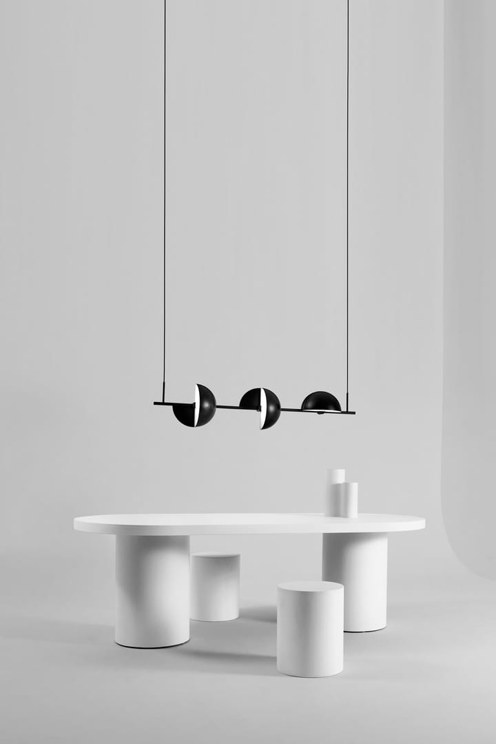 Κρεμαστό φωτιστικό Trapeze triplet, 140 εκ., Μαύρο Oblure