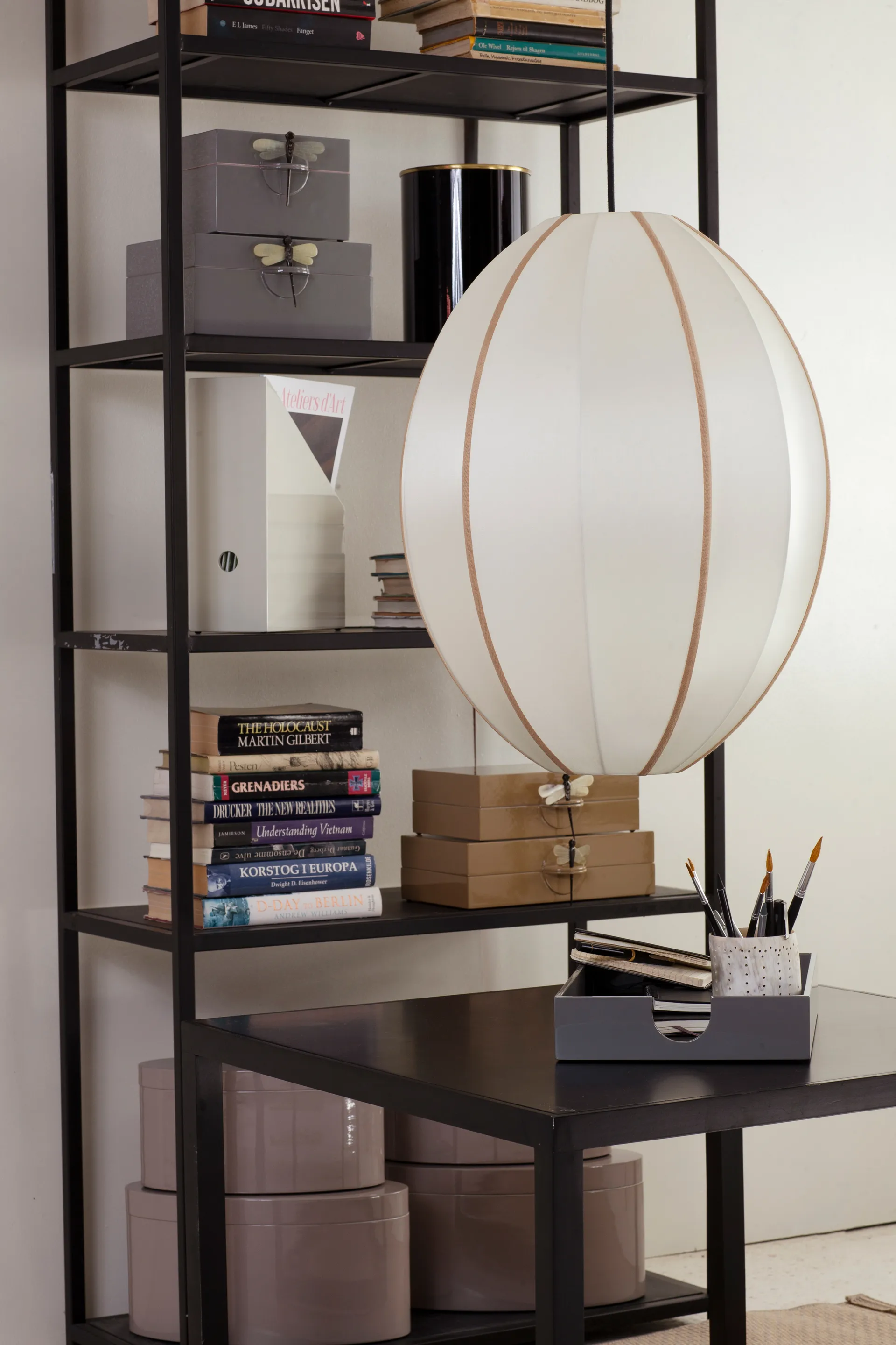 Indochina Classic Oval L αμπαζούρ, Offwhite-amber Oi Soi Oi