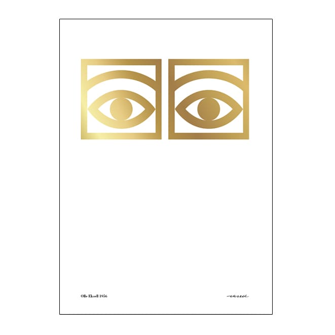 Ögon αφίσα χρυσή - 50x70 cm - Olle Eksell