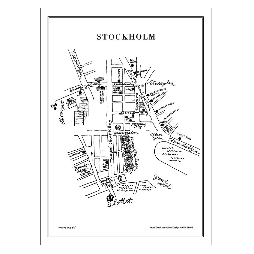 Stockholm αφίσα, 50x70 cm Olle Eksell