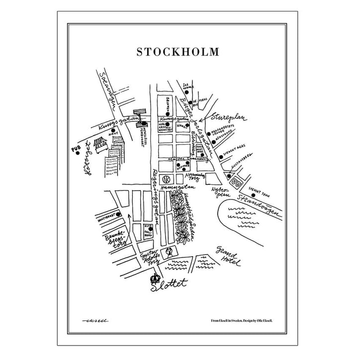 Stockholm αφίσα - 50x70 cm - Olle Eksell