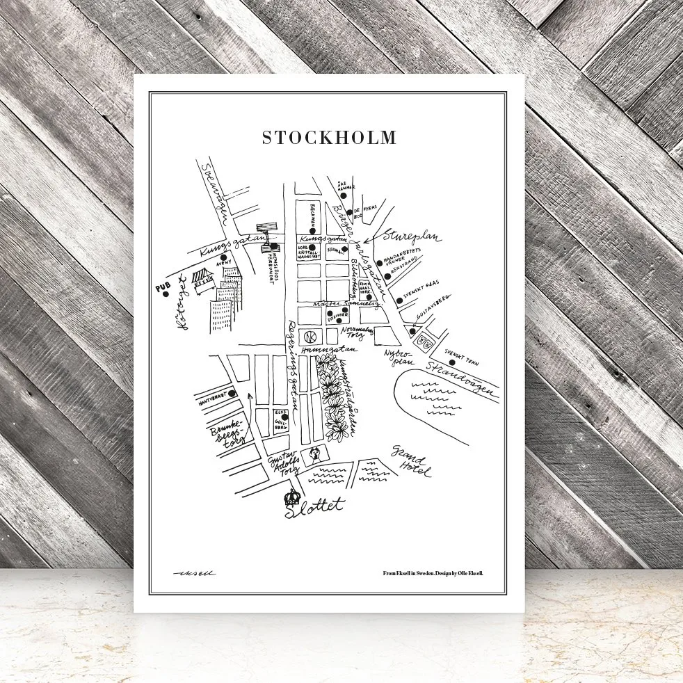 Stockholm αφίσα, 50x70 cm Olle Eksell