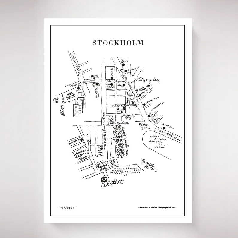 Stockholm αφίσα, 50x70 cm Olle Eksell