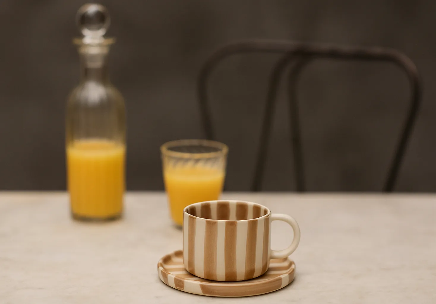 Monica φλιτζάνι με πιατάκι συσκευασία 4 τεμαχίων - Μπεζ Olsson & Jensen