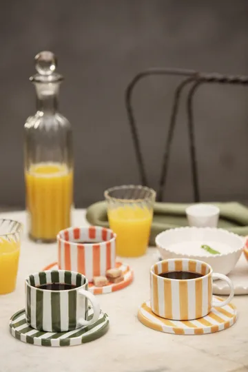 Σετ φλιτζανιού και πιατάκι Monica - Πράσινο - Olsson & Jensen