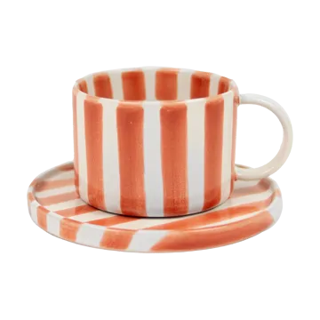 Σετ φλιτζανιού και πιατάκι Monica - Σκούρο πορτοκαλί - Olsson & Jensen