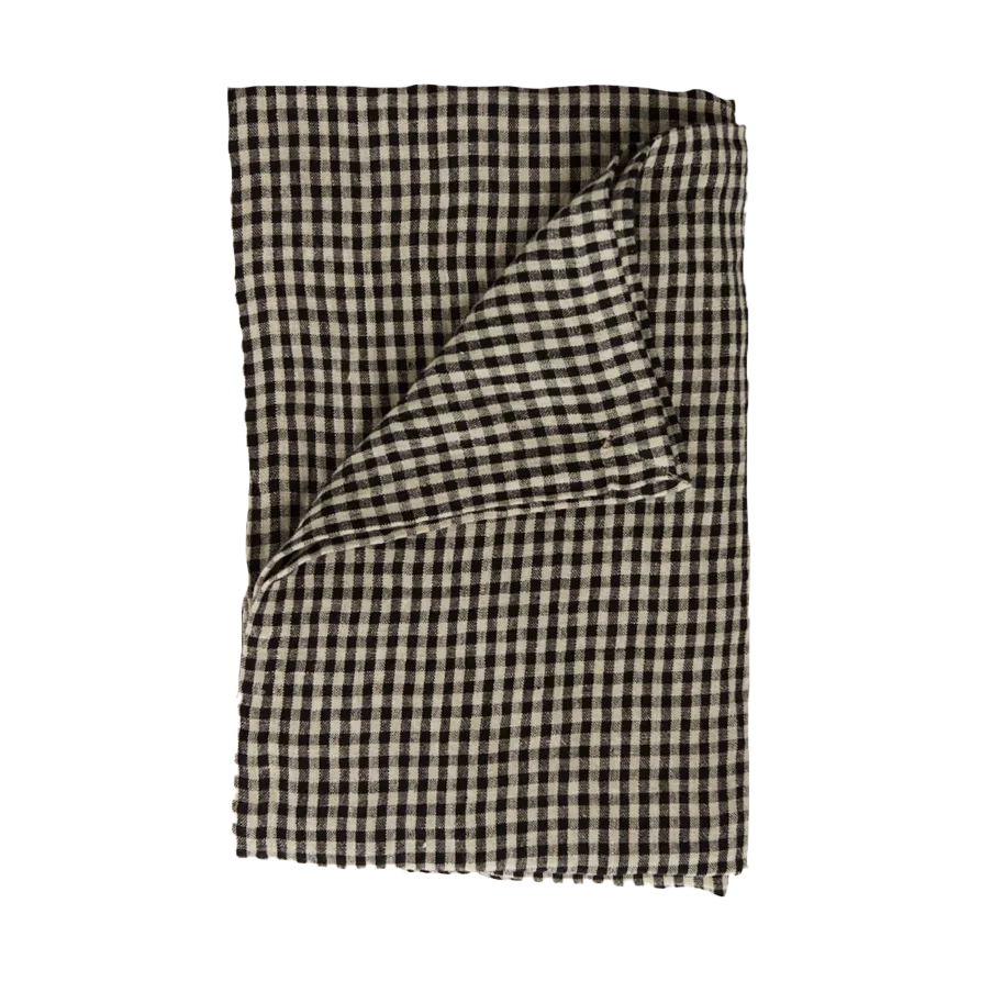 Λινό τραπεζομάντιλό Vipa 150x300 εκ., Μαύρη άμμος Olsson & Jensen