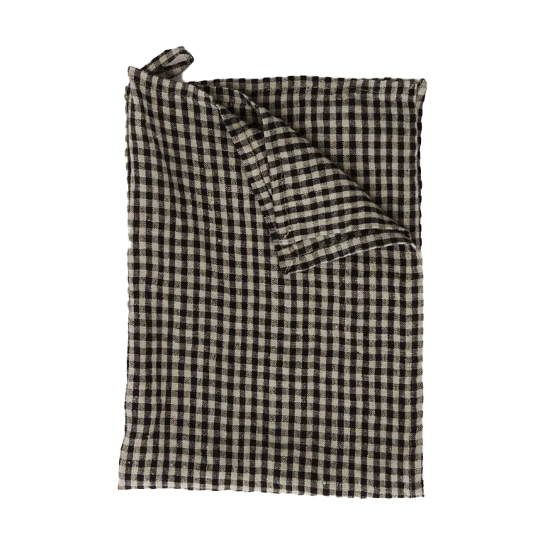 Λινή πετσέτα κουζίνας Vipa 45x65 cm, Μαύρη άμμος Olsson & Jensen