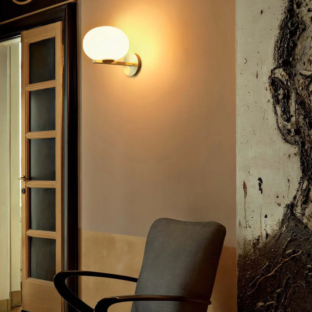 Προβολέας τοίχου Alba 176, οπάλιο, μπρούντζος Oluce