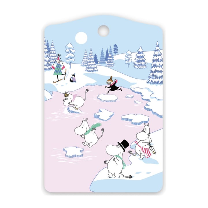 Σανίδα κοπής Moomin χειμώνας 2022 20x30 cm - �Μπλε-λευκό-ροζ - Opto Design