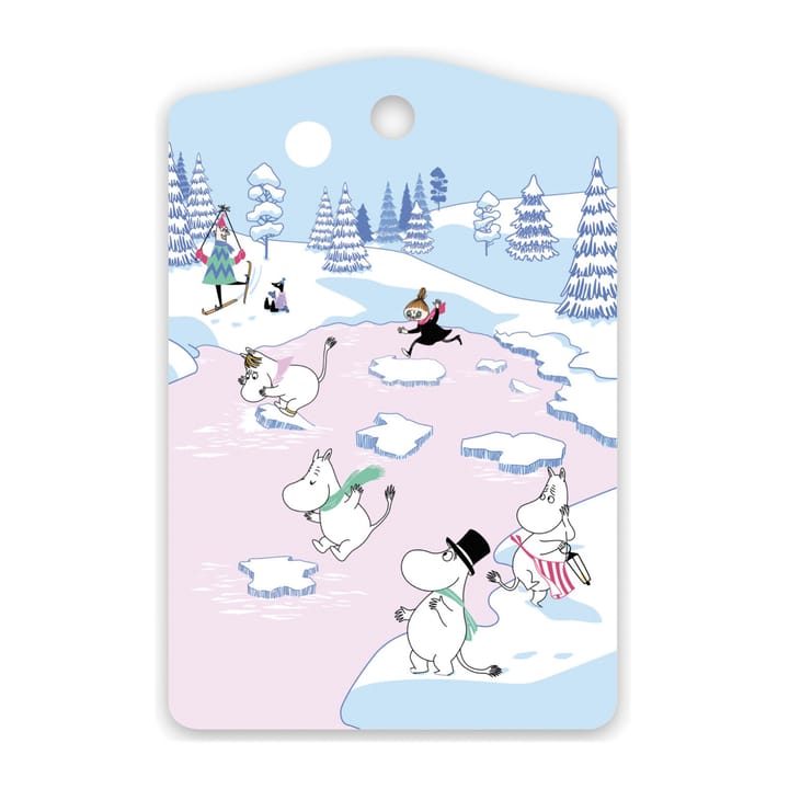 Σανίδα κοπής Moomin χειμώνας 2022 20x30 cm - Μπλε-λευκό-ροζ - Opto Design