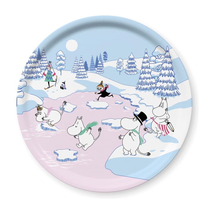 Δίσκος Moomin χειμώνας 2022 Ø31 εκ - Μπλε-λευκό-ροζ - Opto Design