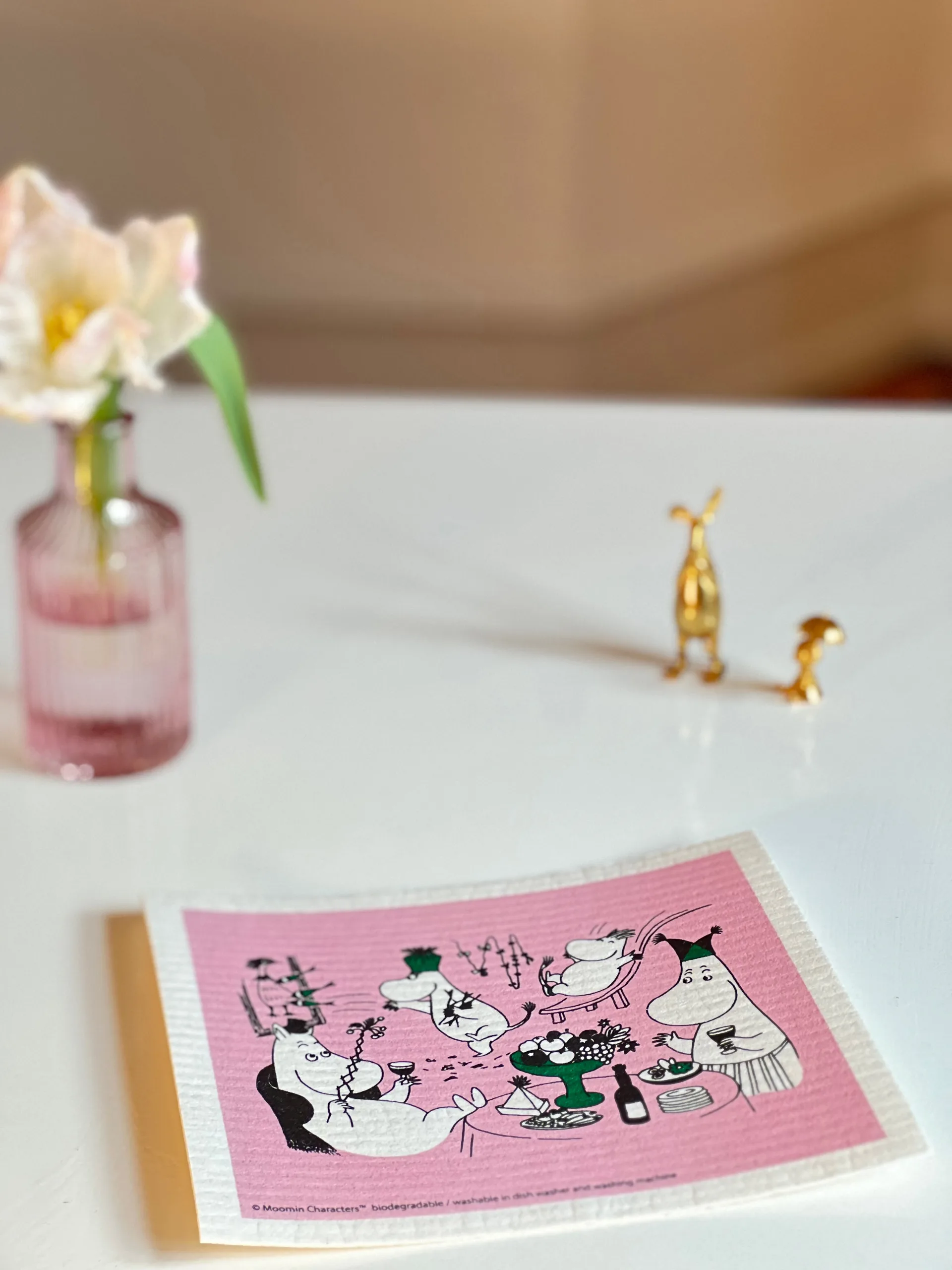 Moomin 80 πανί πιάτων 17x20 εκ., Ροζ Opto Design