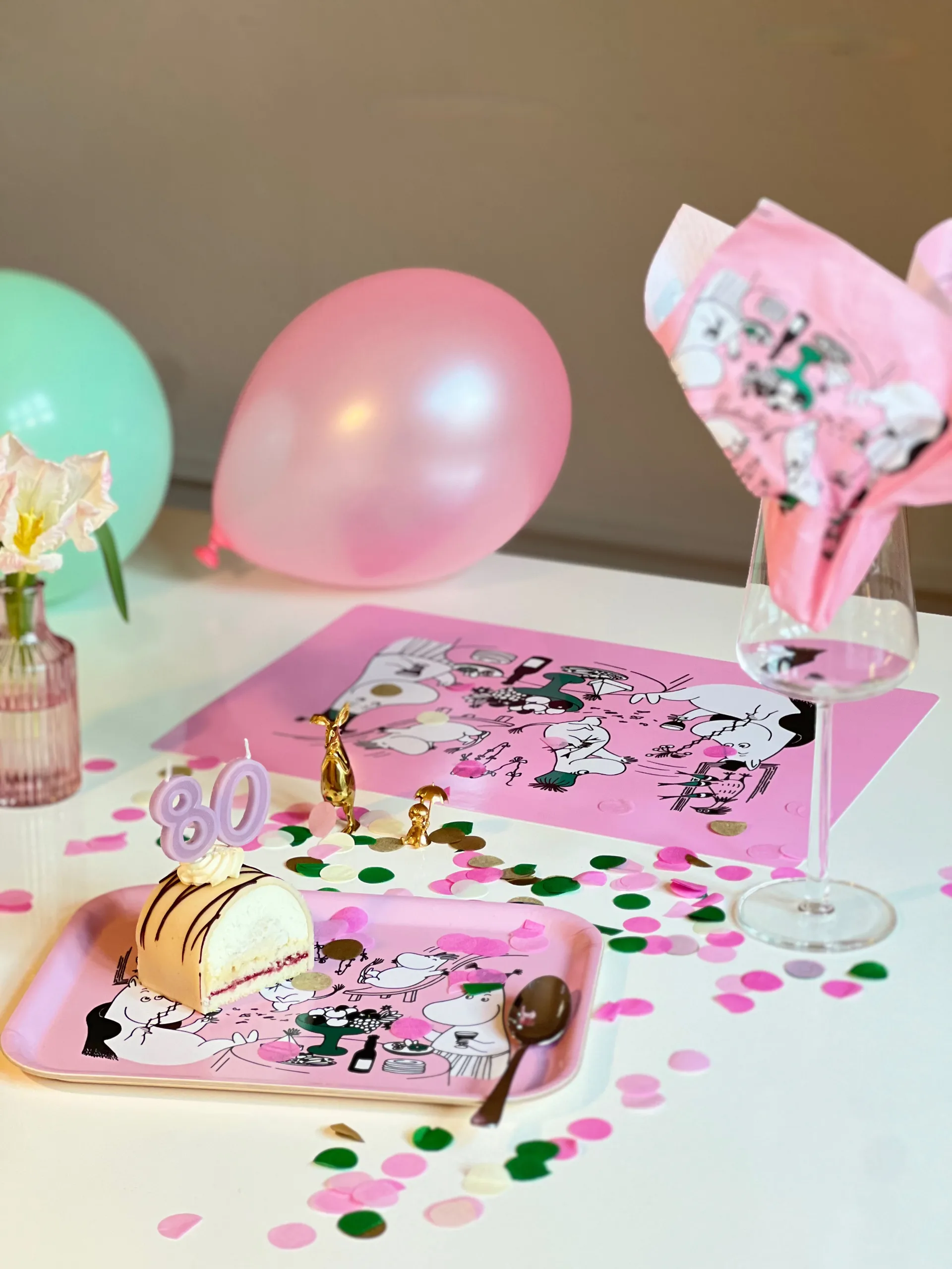 Moomin 80 σουπλά τραπεζιού 27,5x40 εκ., Ροζ Opto Design