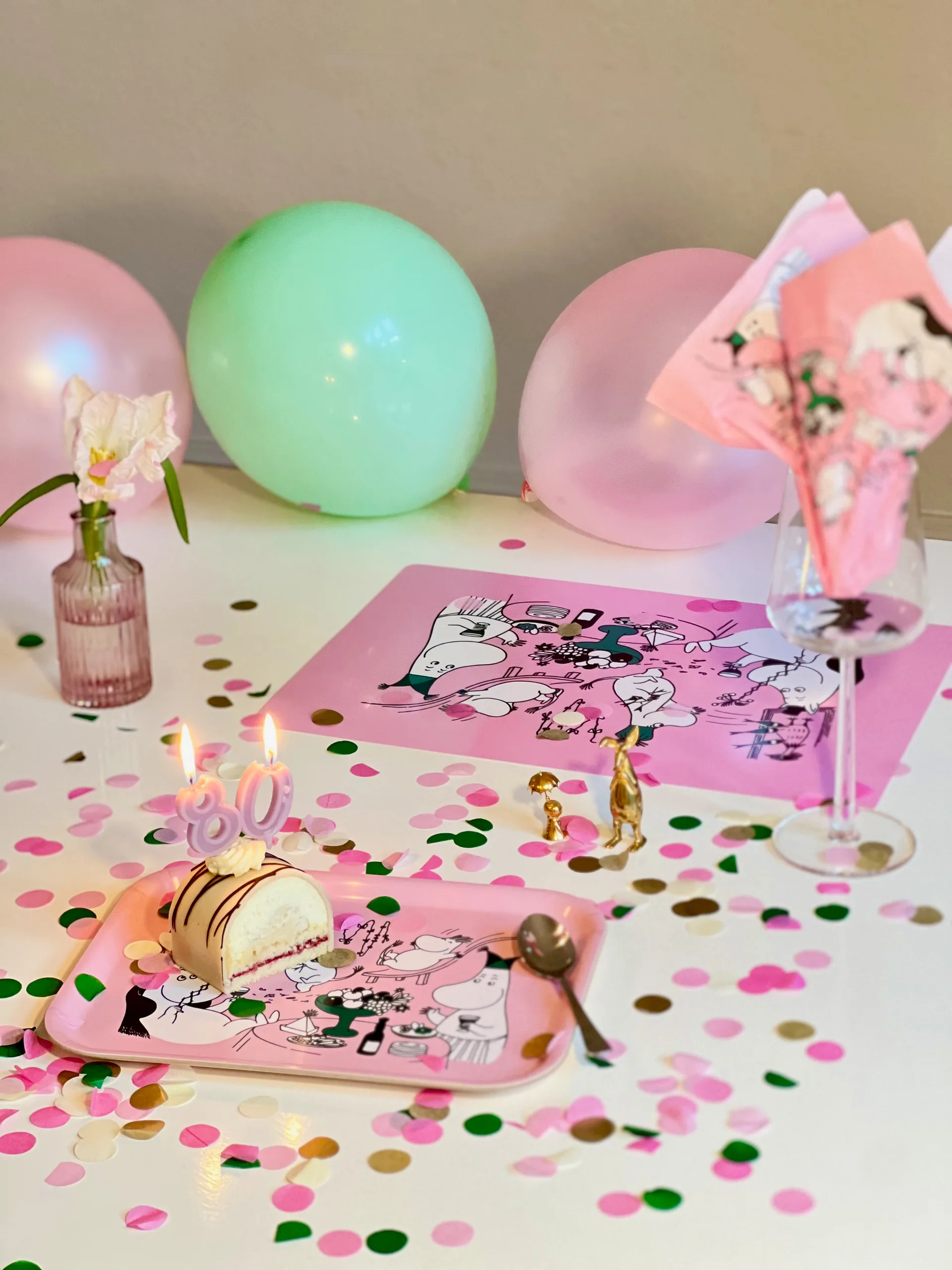 Moomin 80 σουπλά τραπεζιού 27,5x40 εκ., Ροζ Opto Design