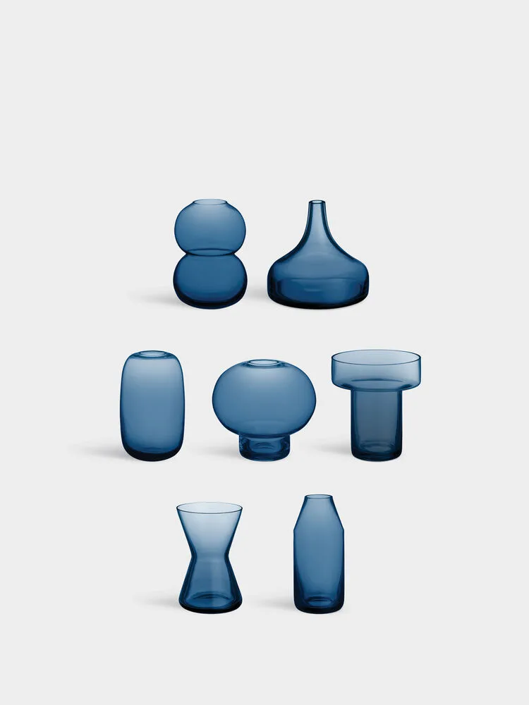 Midsummer μικρό βάζο σετ 7 τεμαχίων, Μεσονύχτιο μπλε Orrefors