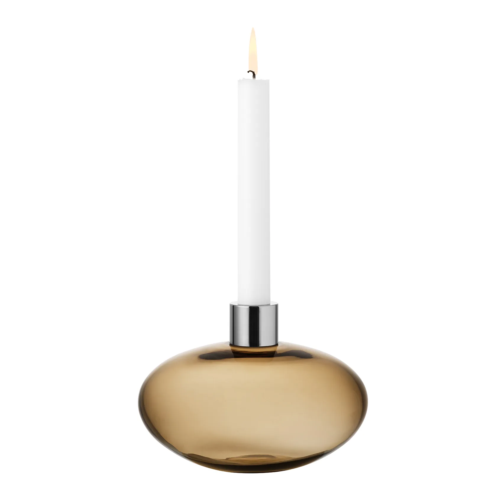 Pluto κηροπήγιο, χρυσαφί καφέ Orrefors