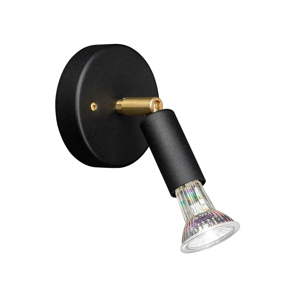 Επιτοίχιο φωτιστικό, Star 1, Μαύρο, με καλώδιο και dimmer Örsjö Belysning