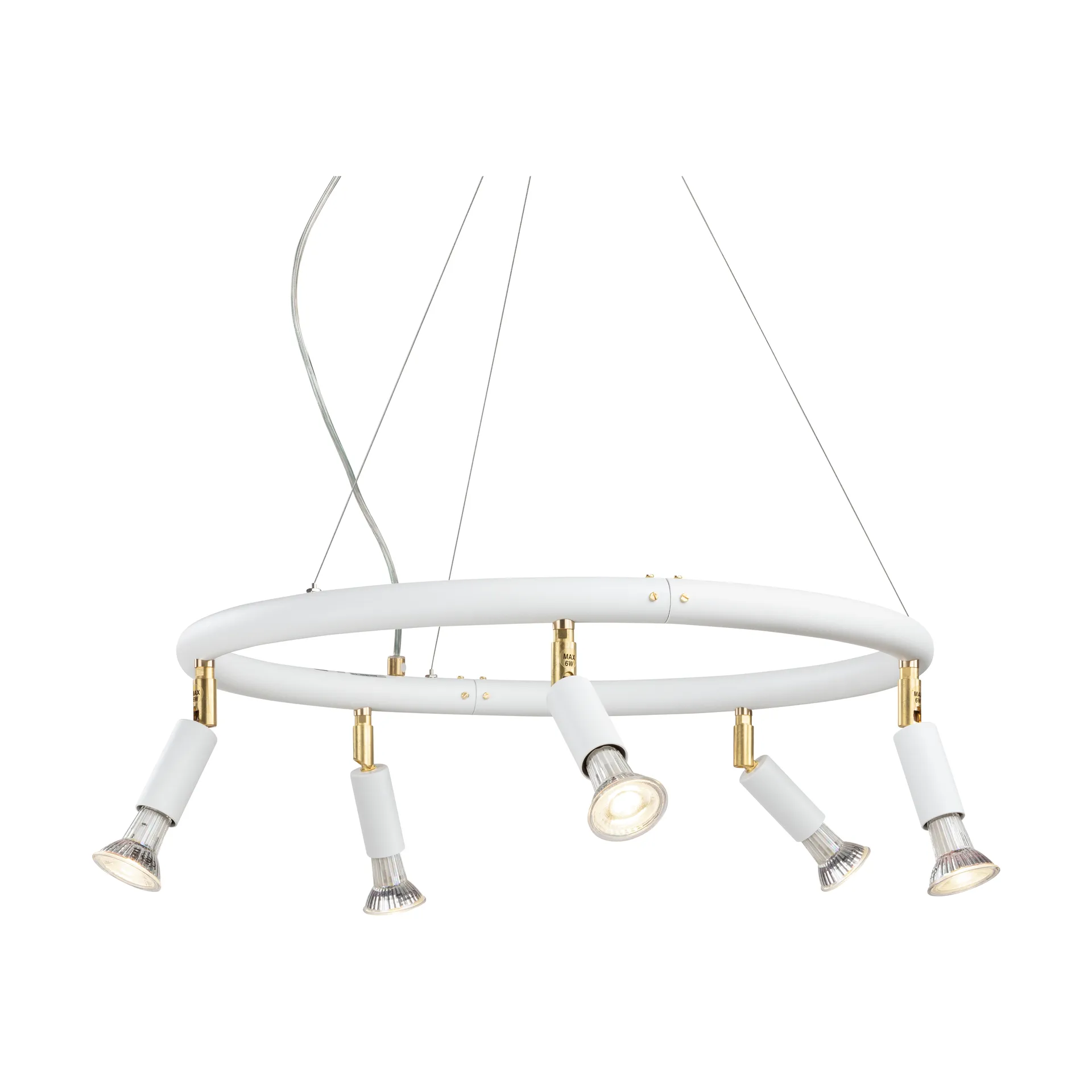 Star στρογγυλό φωτιστικό οροφής με 5 προβολείς Ø60 cm, Λευκός χάλυβας Örsjö Belysning