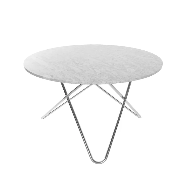 Τραπεζαρία Big O Table - Μάρμαρο carrara, ανοξείδωτος σκελετός - OX Denmarq