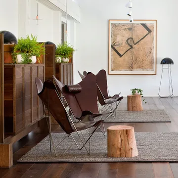 KS Chair bat πολυθρόνα - Δέρμα natural, μαύρη βάση - OX Denmarq