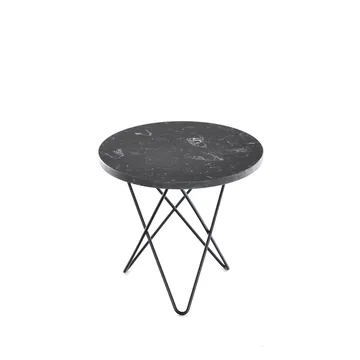 Τραπέζι σαλονιού Mini O Table - Μάρμαρο marquina, μαύρη λακαρισμένη βάση - OX Denmarq