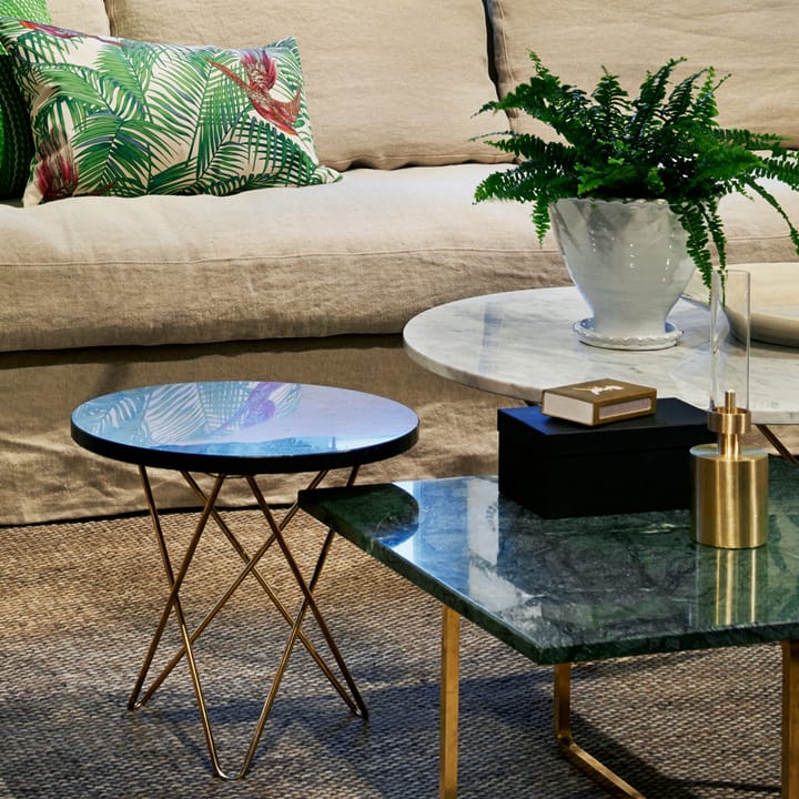 Τραπέζι σαλονιού Mini O Table, Άσπρο μάρμαρο. ανοξείδωτο ατσάλι σταντ OX Denmarq