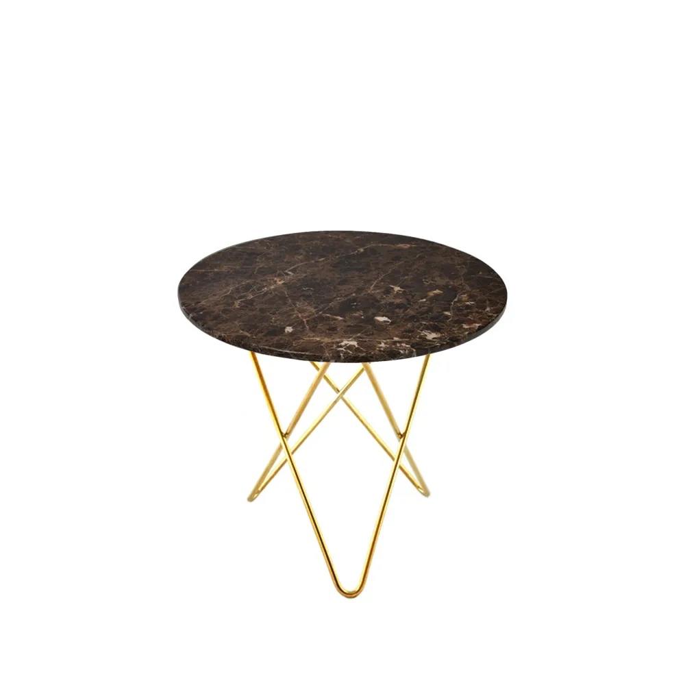 Τραπέζι σαλονιού Mini O Table, καφέ, βάση από ορείχαλκο OX Denmarq
