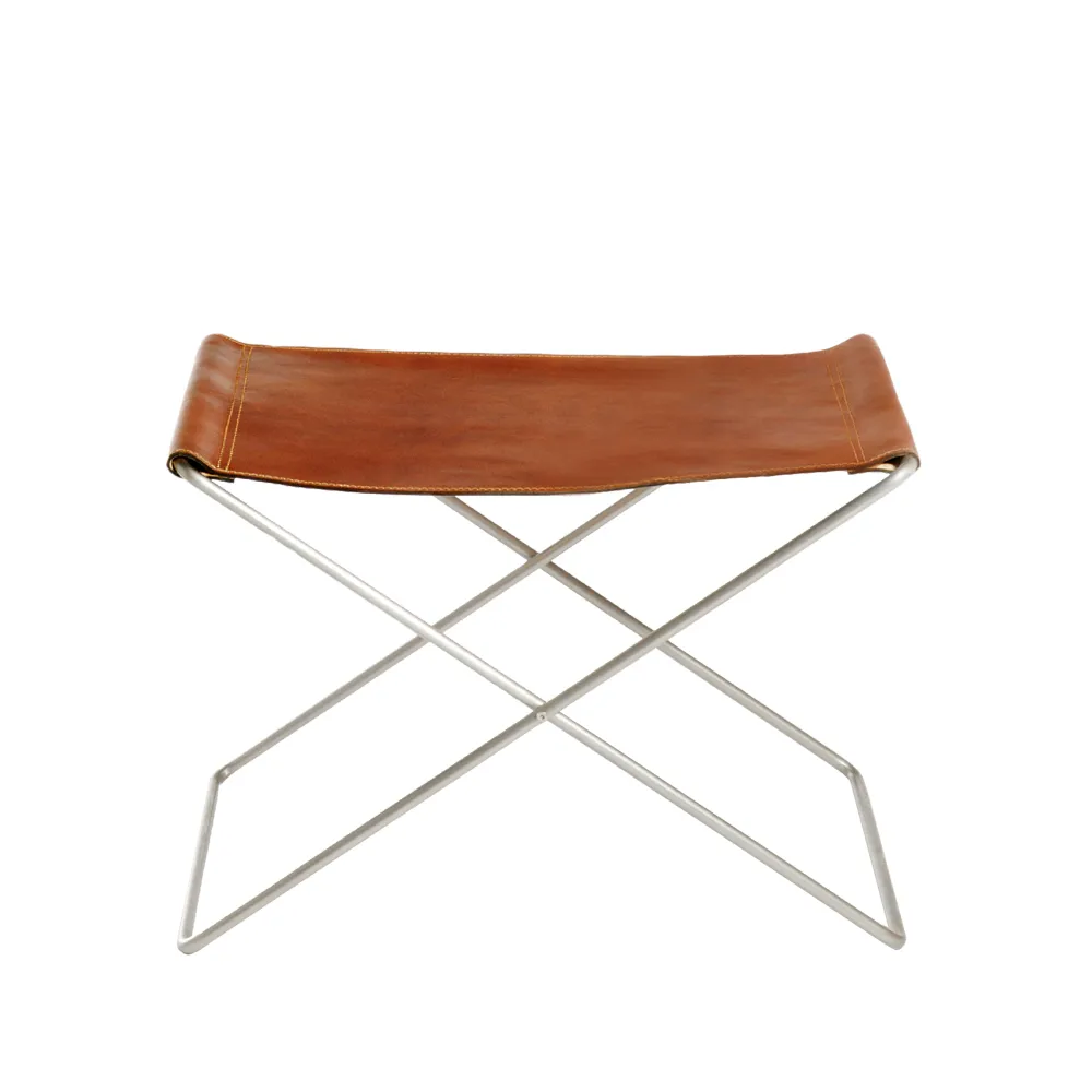 OX Stool σκαμπό, Δέρμα cognac, ανοξείδωτος χάλυβας OX Denmarq