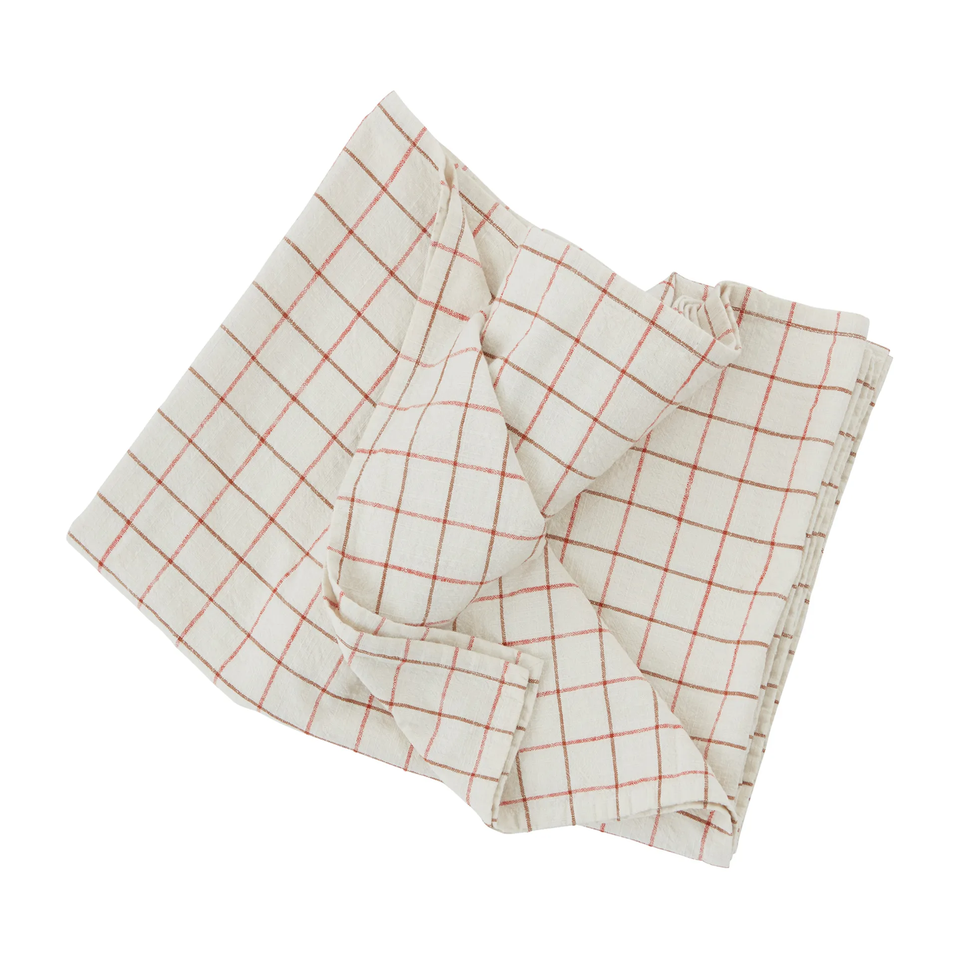 Grid τραπεζομάντιλο 140x260 cm, Υπόλευκο-κόκκινο OYOY