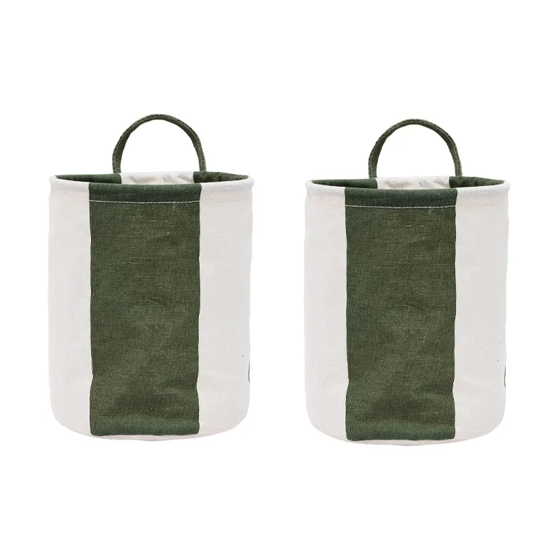 Kara καλάθι αποθήκευσης small Ø18x22 cm 2-pack, Dark Green OYOY